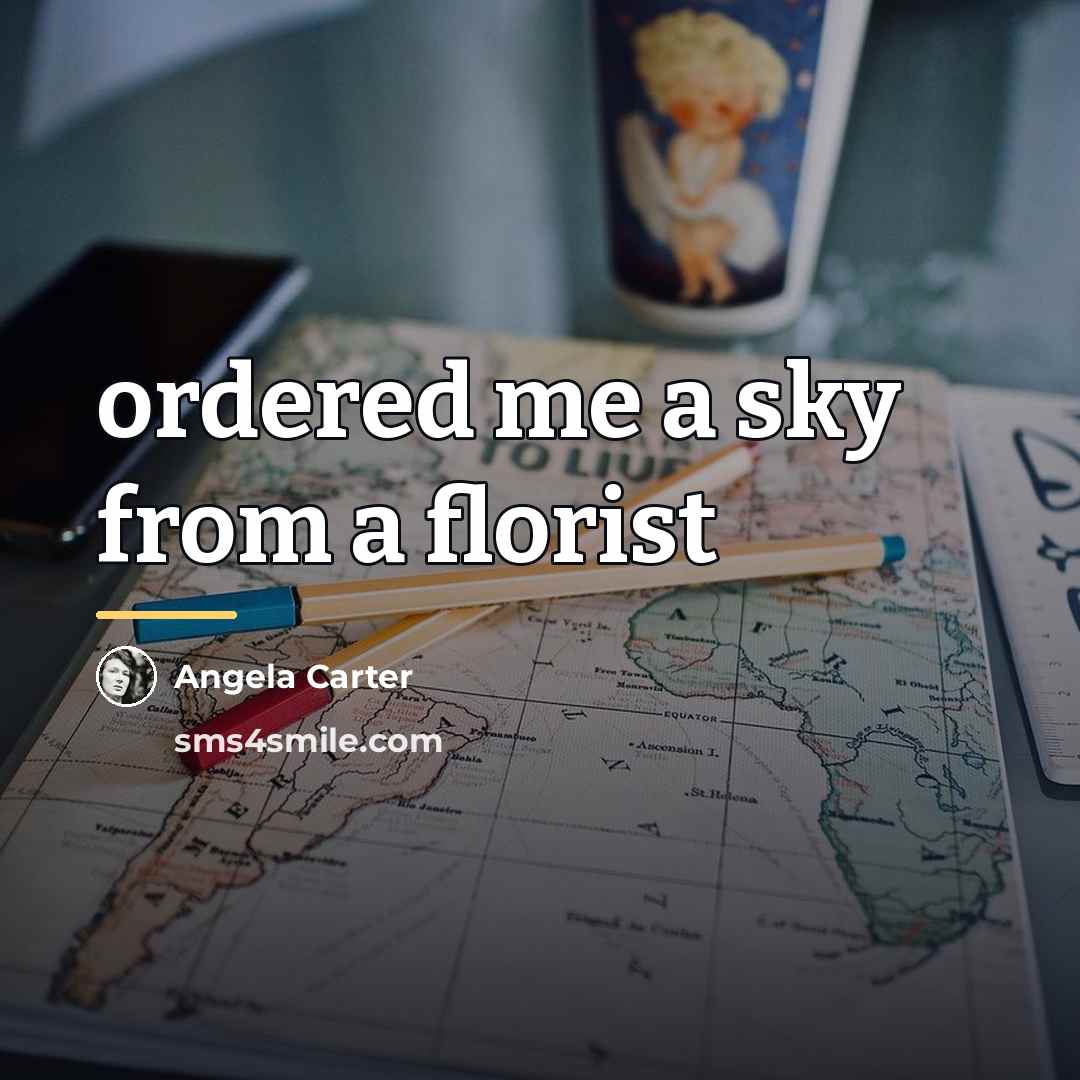 “ordered me a sky from a florist…” quote by Angela Carter