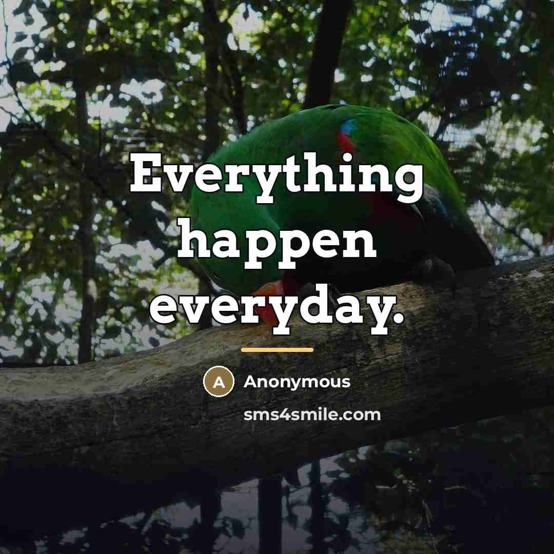 “Everything happen everyday.…” quote by Anonymous