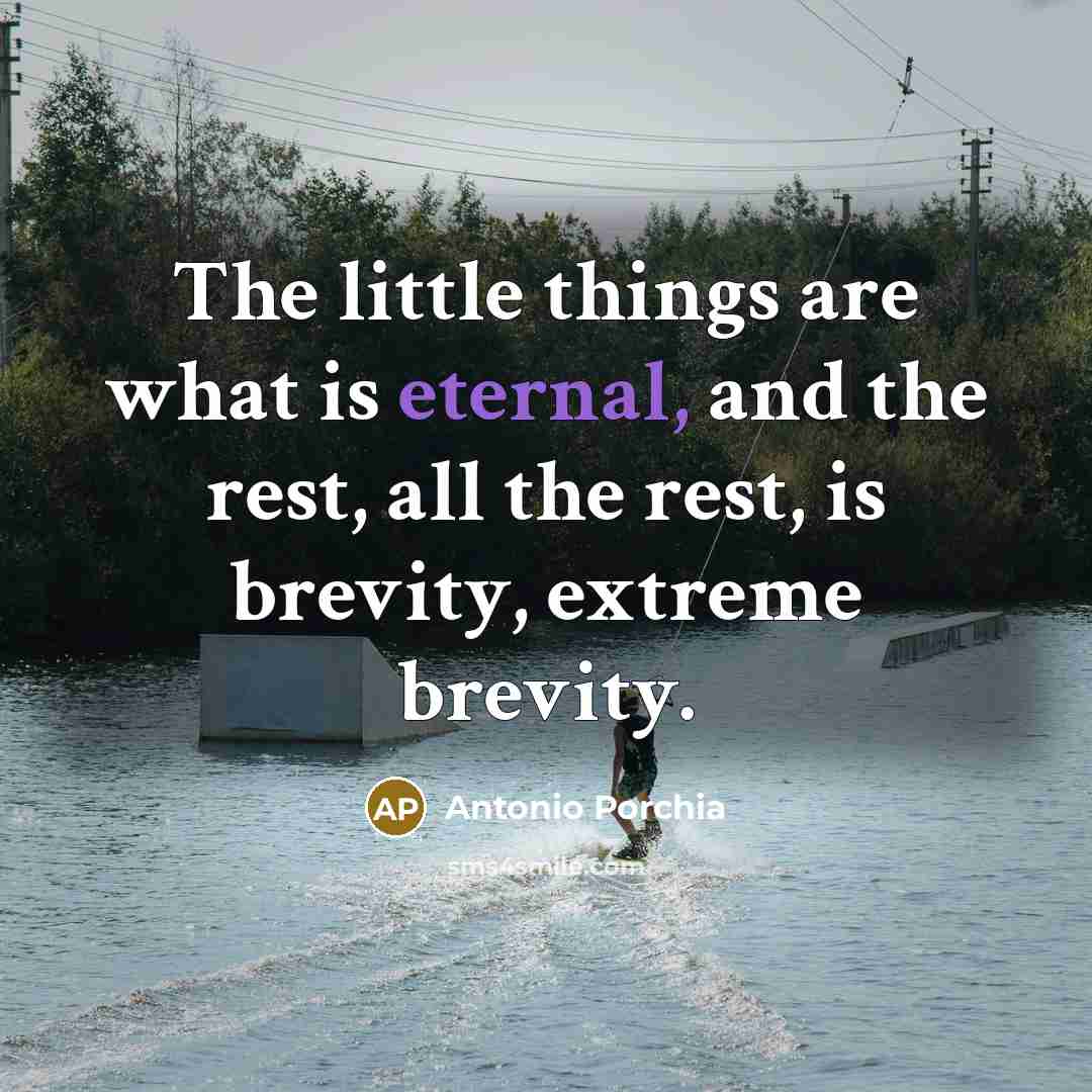 “The little things are what is eternal, and the rest,…” quote by Antonio Porchia