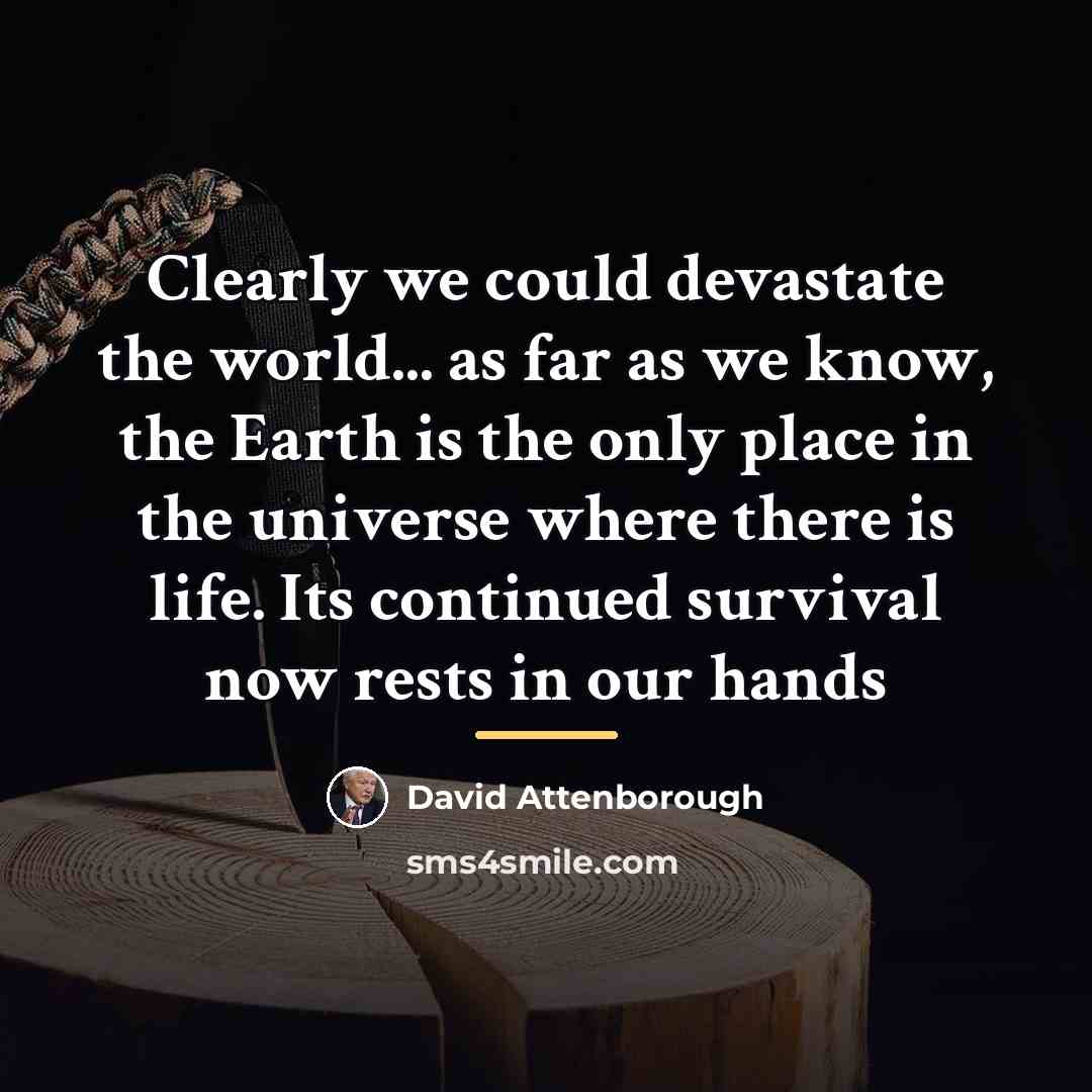 “Clearly we could devastate the world... as far as we…” quote by David Attenborough