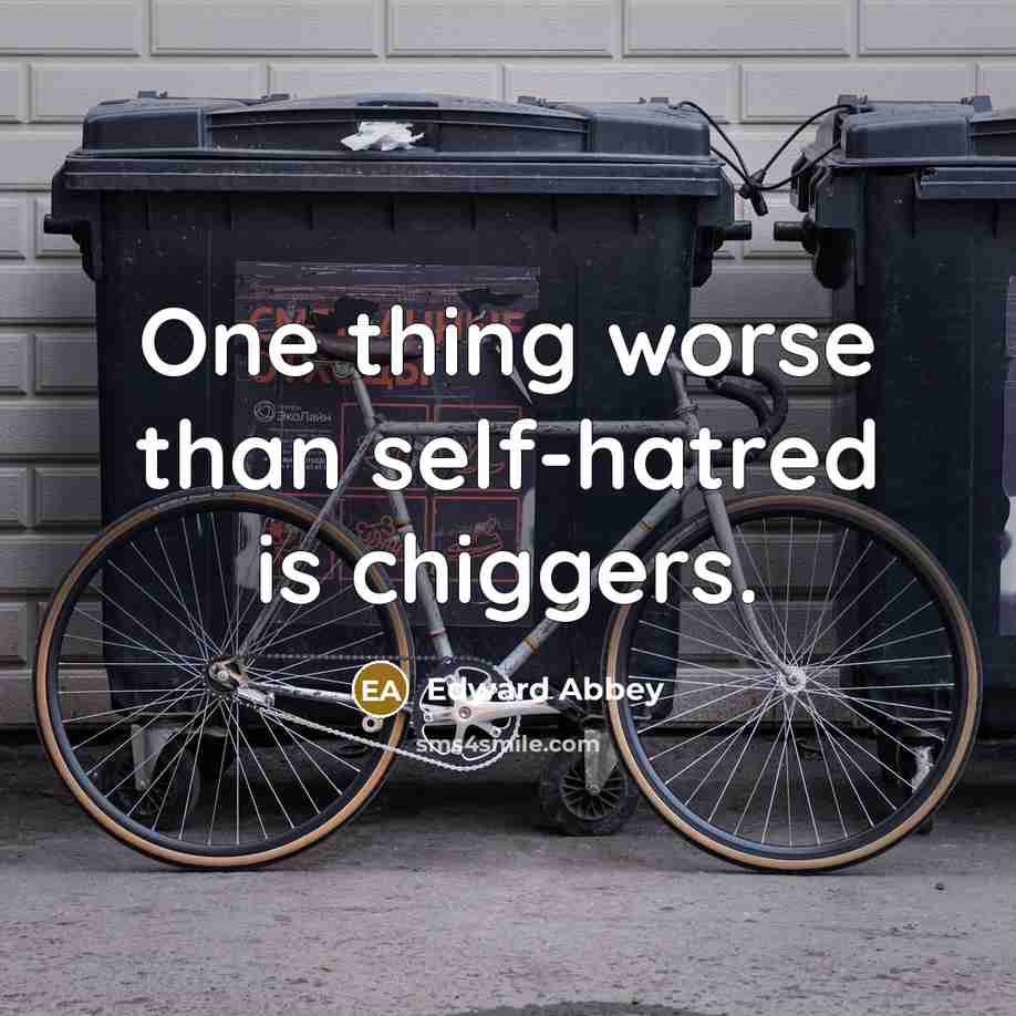 “One thing worse than self-hatred is chiggers.…” quote by Edward Abbey