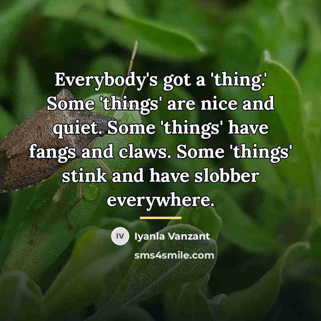 “Everybody's got a 'thing.' Some 'things' are nice and quiet.…” quote by Iyanla Vanzant