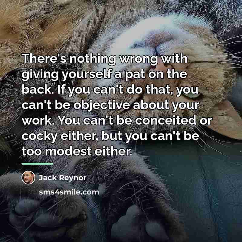 “There's nothing wrong with giving yourself a pat on the…” quote by Jack Reynor