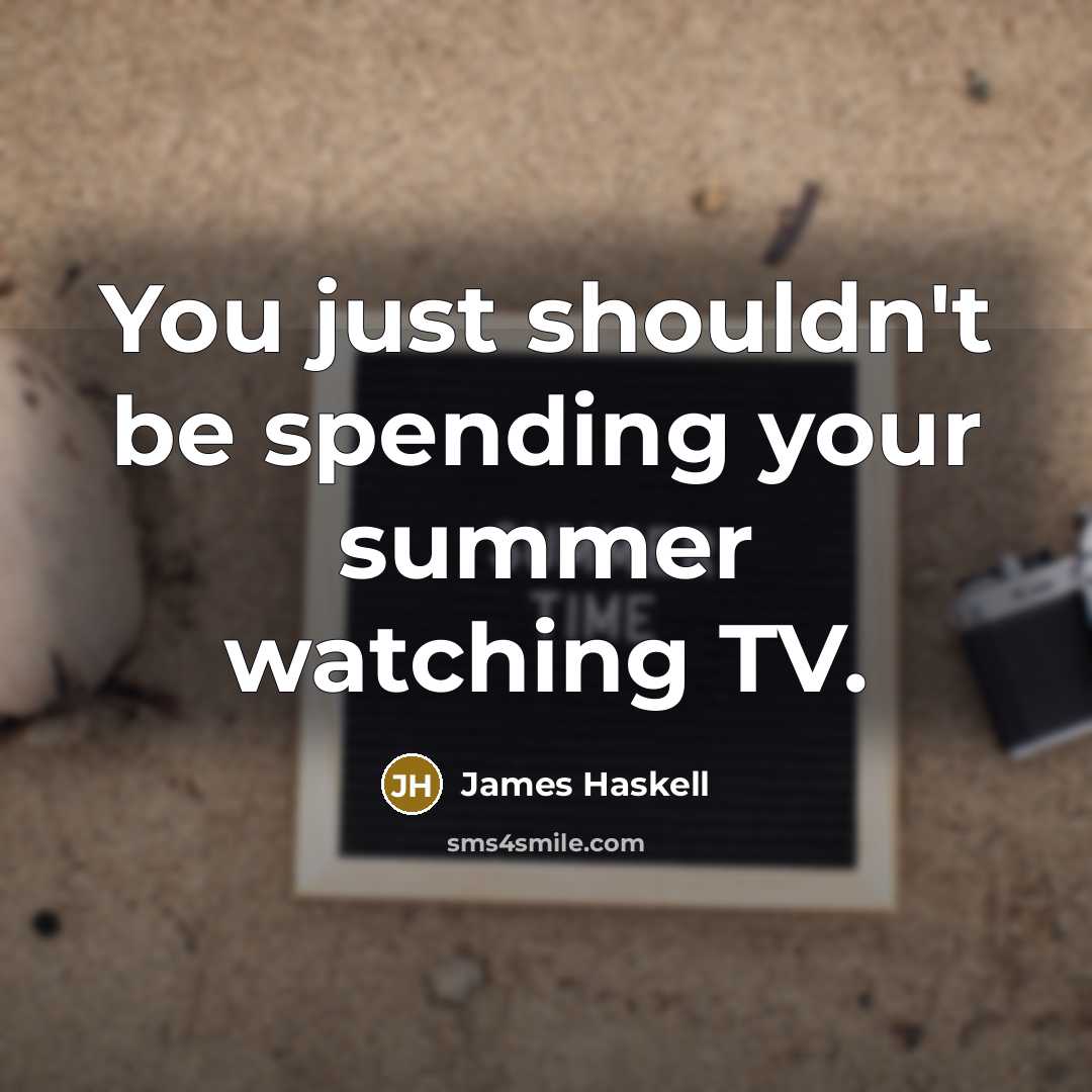 “You just shouldn't be spending your summer watching TV.…” quote by James Haskell