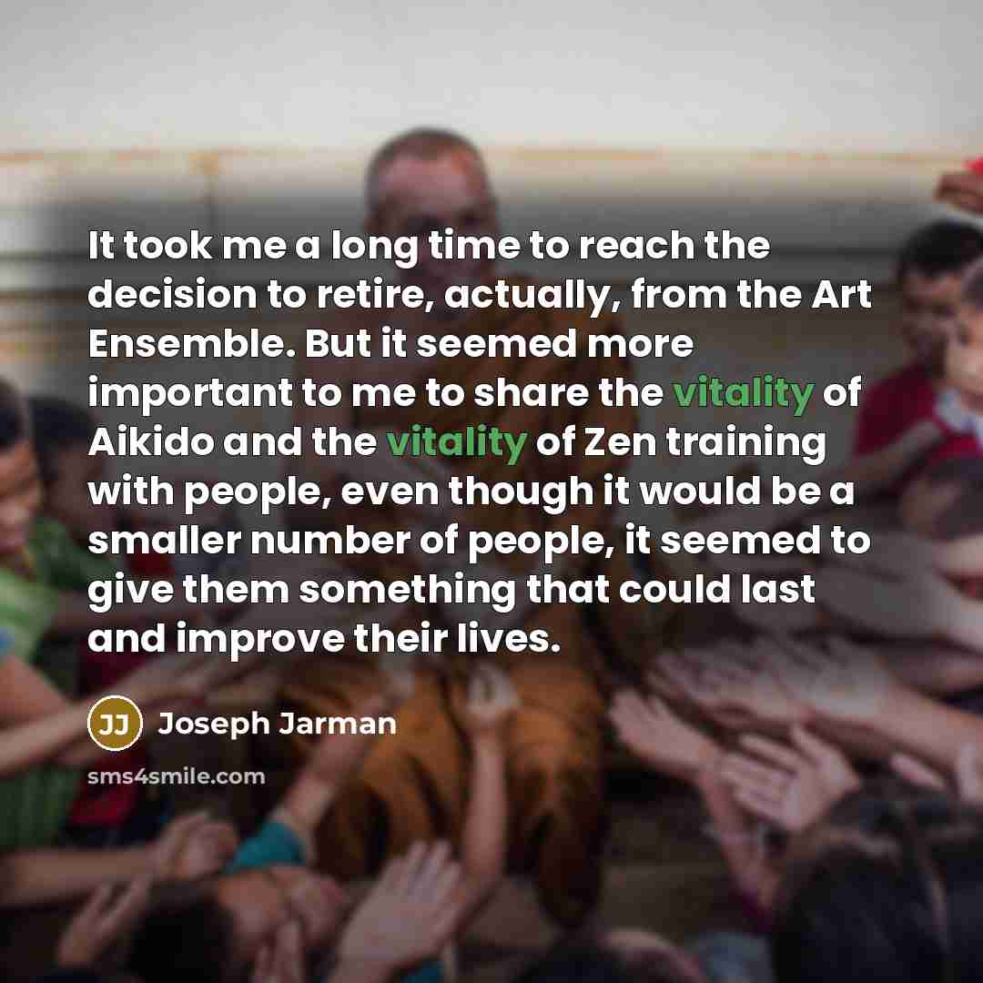 “It took me a long time to reach the decision…” quote by Joseph Jarman
