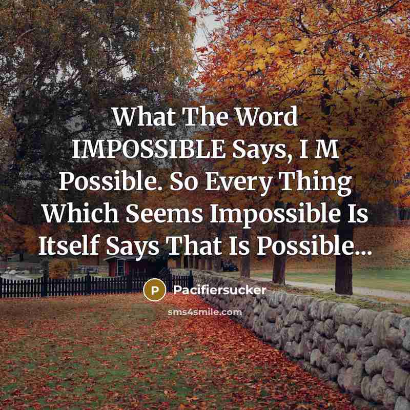“What The Word IMPOSSIBLE Says, I M Possible. So Every…” quote by Pacifiersucker