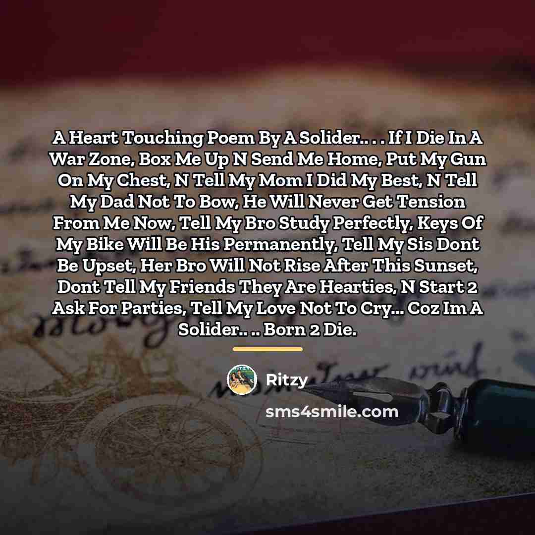 “A Heart Touching Poem By A Solider.. . . If…” quote by Ritzy