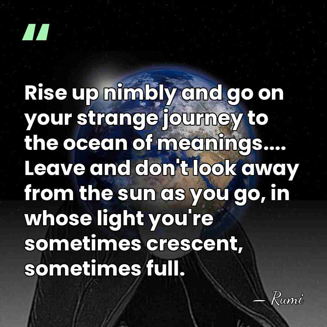 Rise up nimbly and go on your strange journey to the ocean&hellip; - Rumi