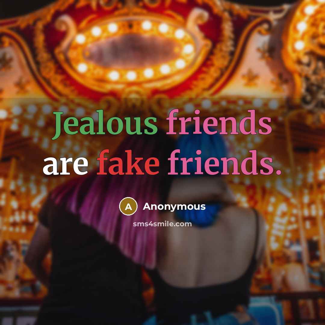 “Jealous friends are fake friends.…” quote by Anonymous