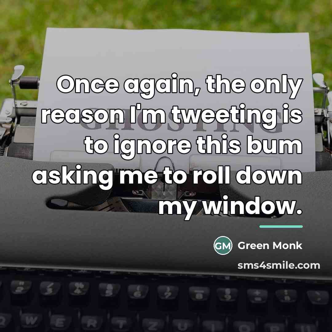 “Once again, the only reason I'm tweeting is to ignore…” quote by Green Monk