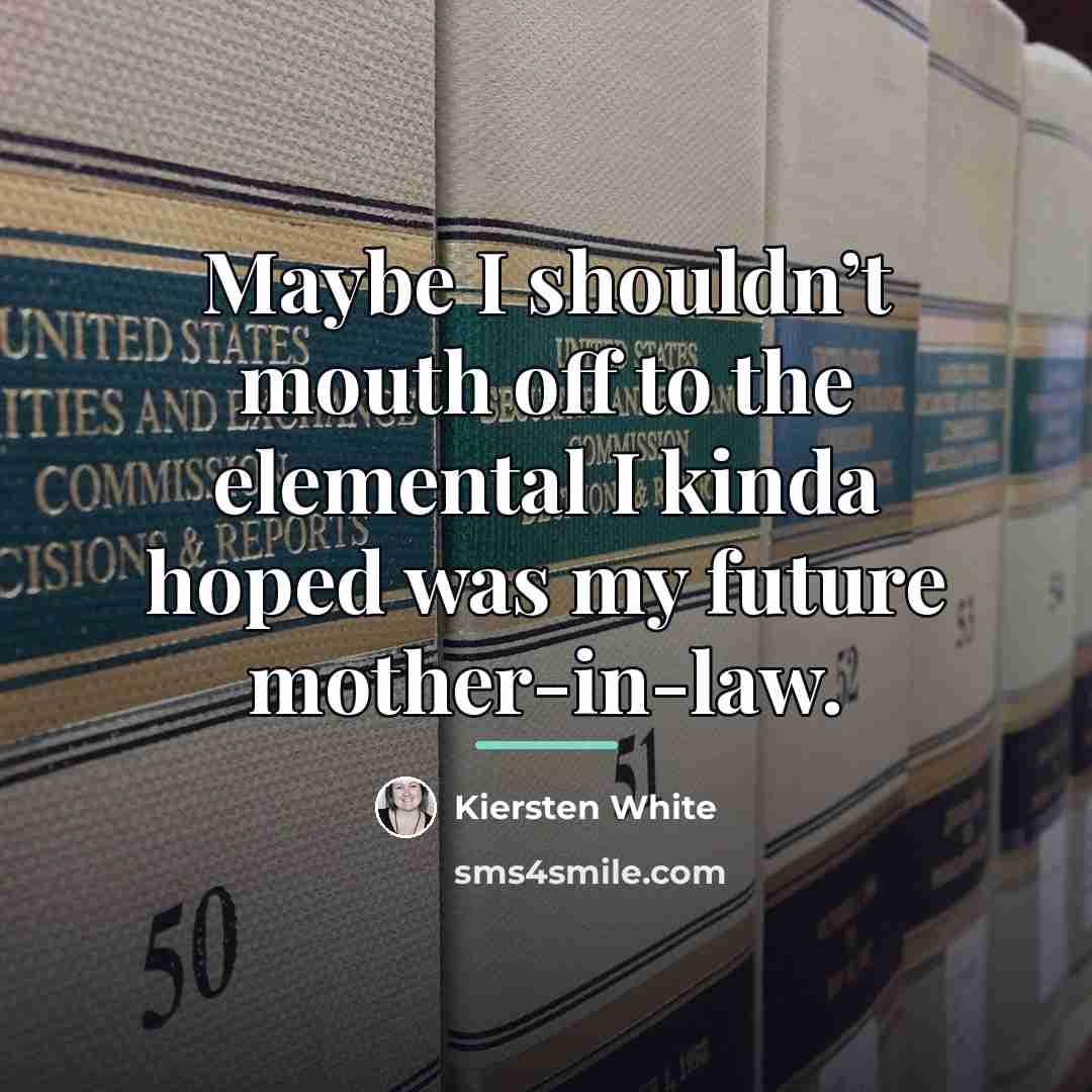 “Maybe I shouldn’t mouth off to the elemental I kinda…” quote by Kiersten White