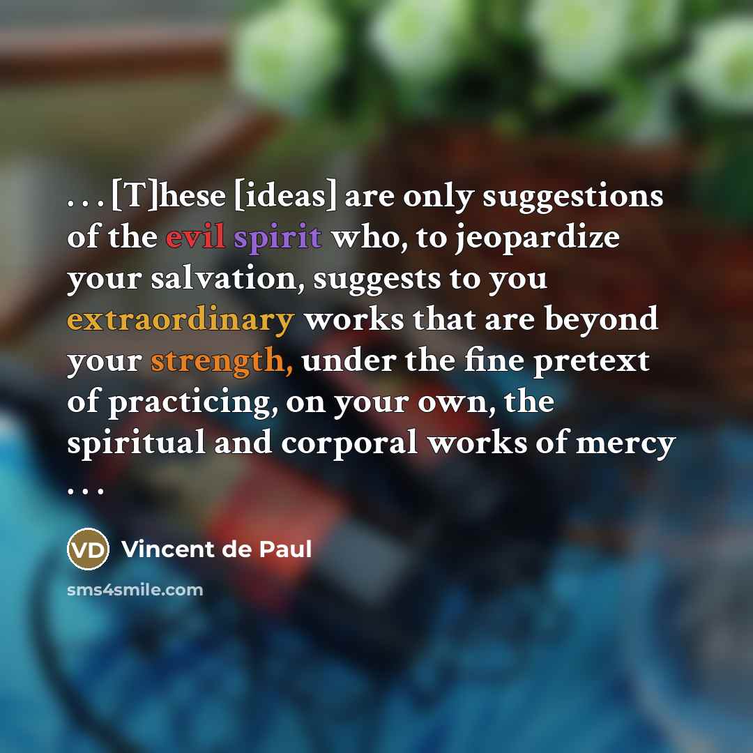 “. . . [T]hese [ideas] are only suggestions of the…” quote by Vincent de Paul