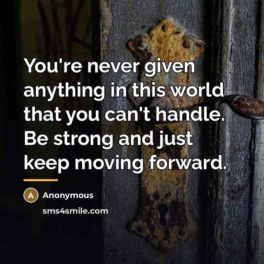 “You're never given anything in this world that you can't…” quote by Anonymous