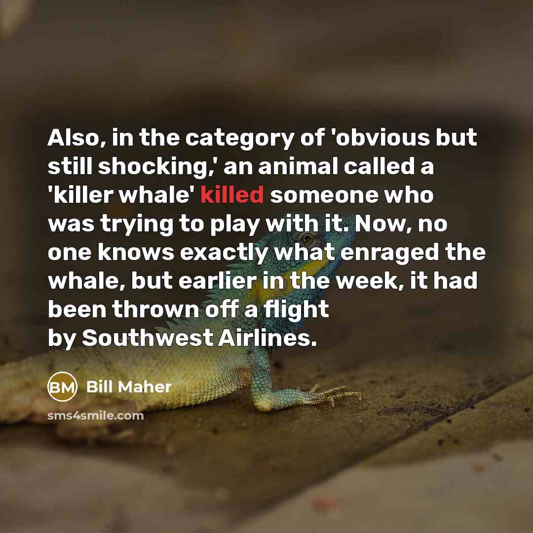 “Also, in the category of 'obvious but still shocking,' an…” quote by Bill Maher