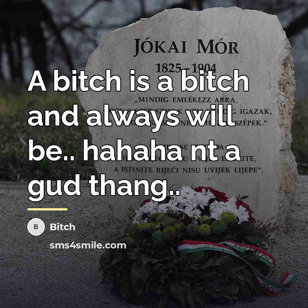“A bitch is a bitch and always will be.. hahaha…” quote by Bitch