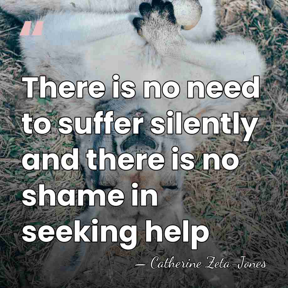 There is no need to suffer silently and there is no shame&hellip; - Catherine Zeta-Jones