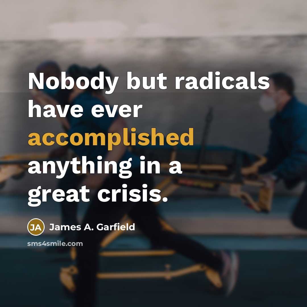 “Nobody but radicals have ever accomplished anything in a great…” quote by James A. Garfield