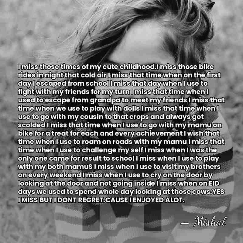 I miss those times of my cute childhood.I miss those bike rides&hellip; - Mishal