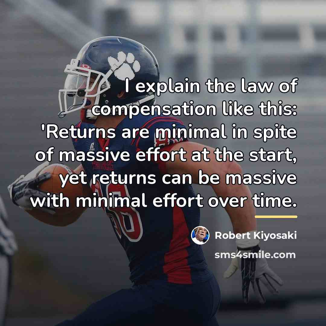 “I explain the law of compensation like this: 'Returns are…” quote by Robert Kiyosaki