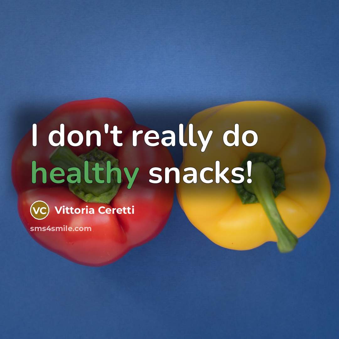 “I don't really do healthy snacks!” quote by Vittoria Ceretti