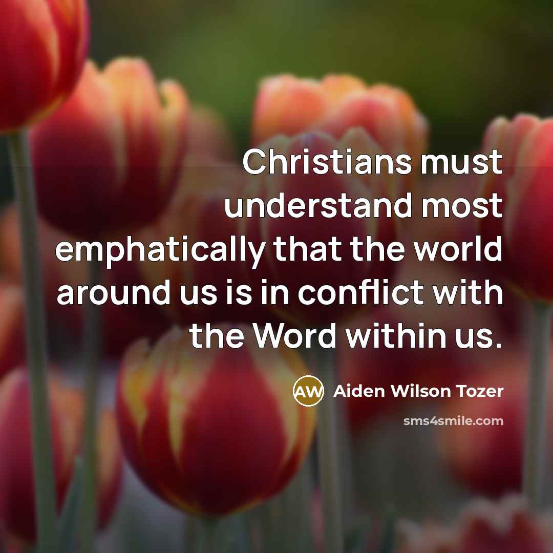 “Christians must understand most emphatically that the world around us…” quote by Aiden Wilson Tozer