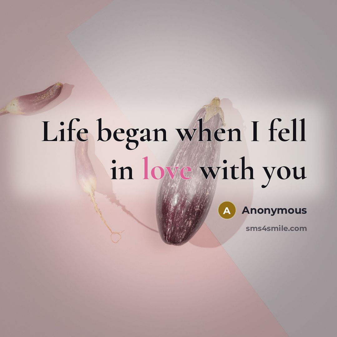 “Life began when I fell in love with you” quote by Anonymous