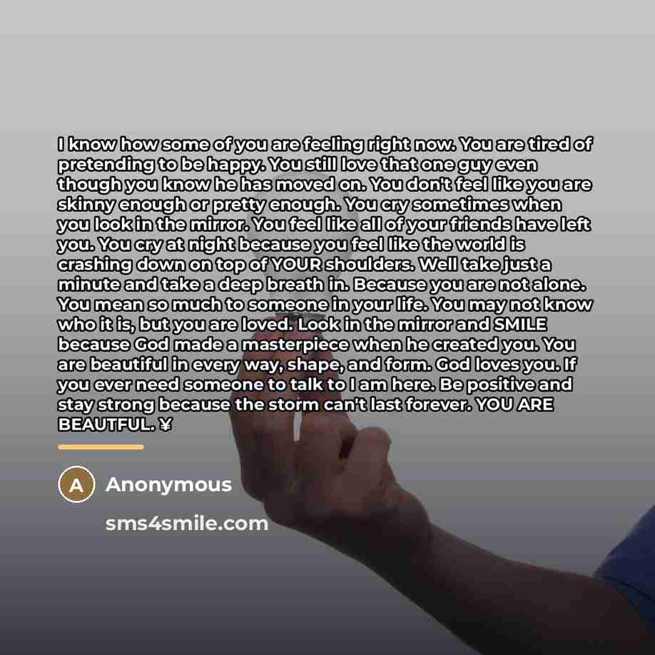 “I know how some of you are feeling right now.…” quote by Anonymous