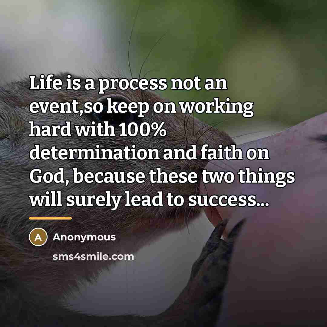 “Life is a process not an event,so keep on working…” quote by Anonymous