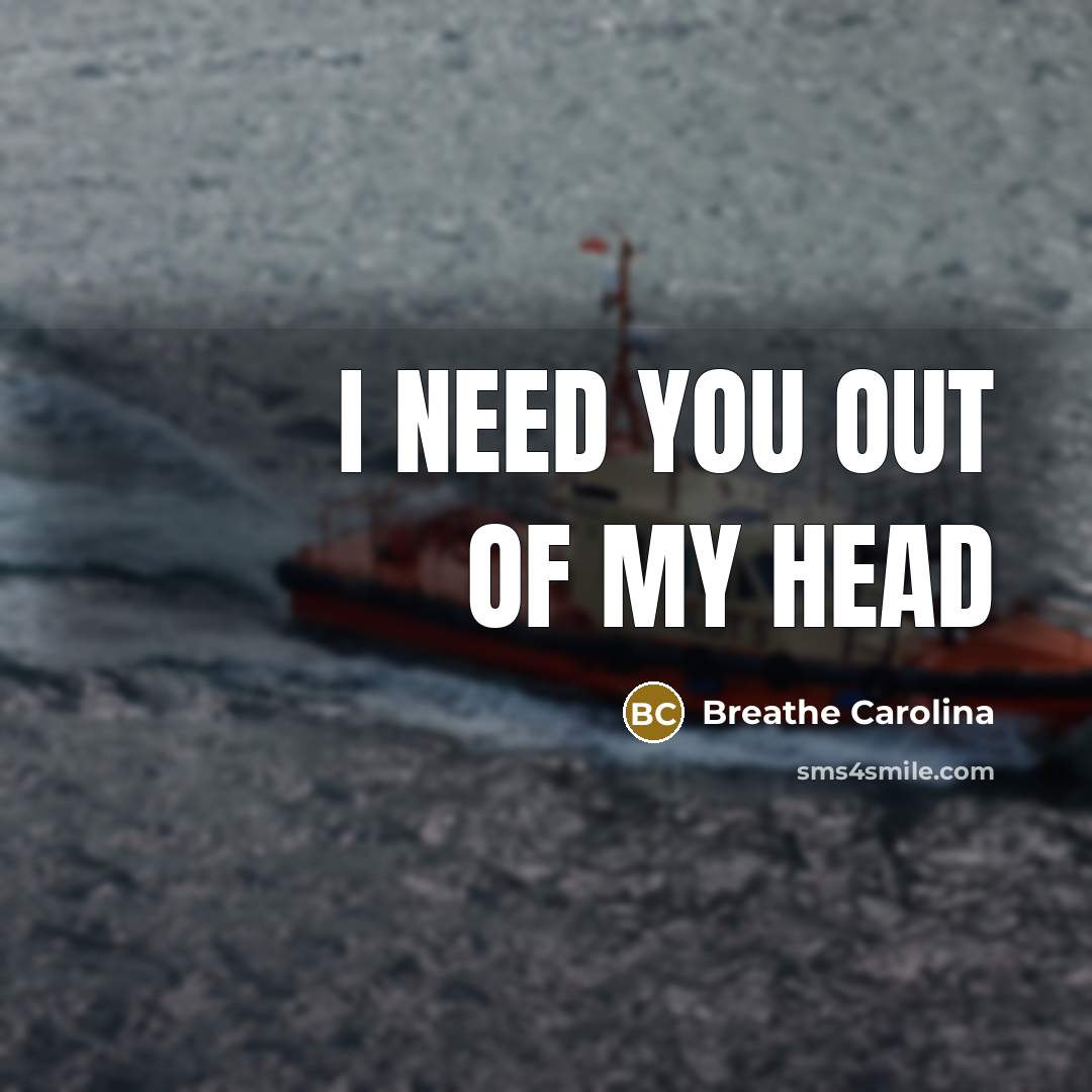 “I need you out of my head…” quote by Breathe Carolina