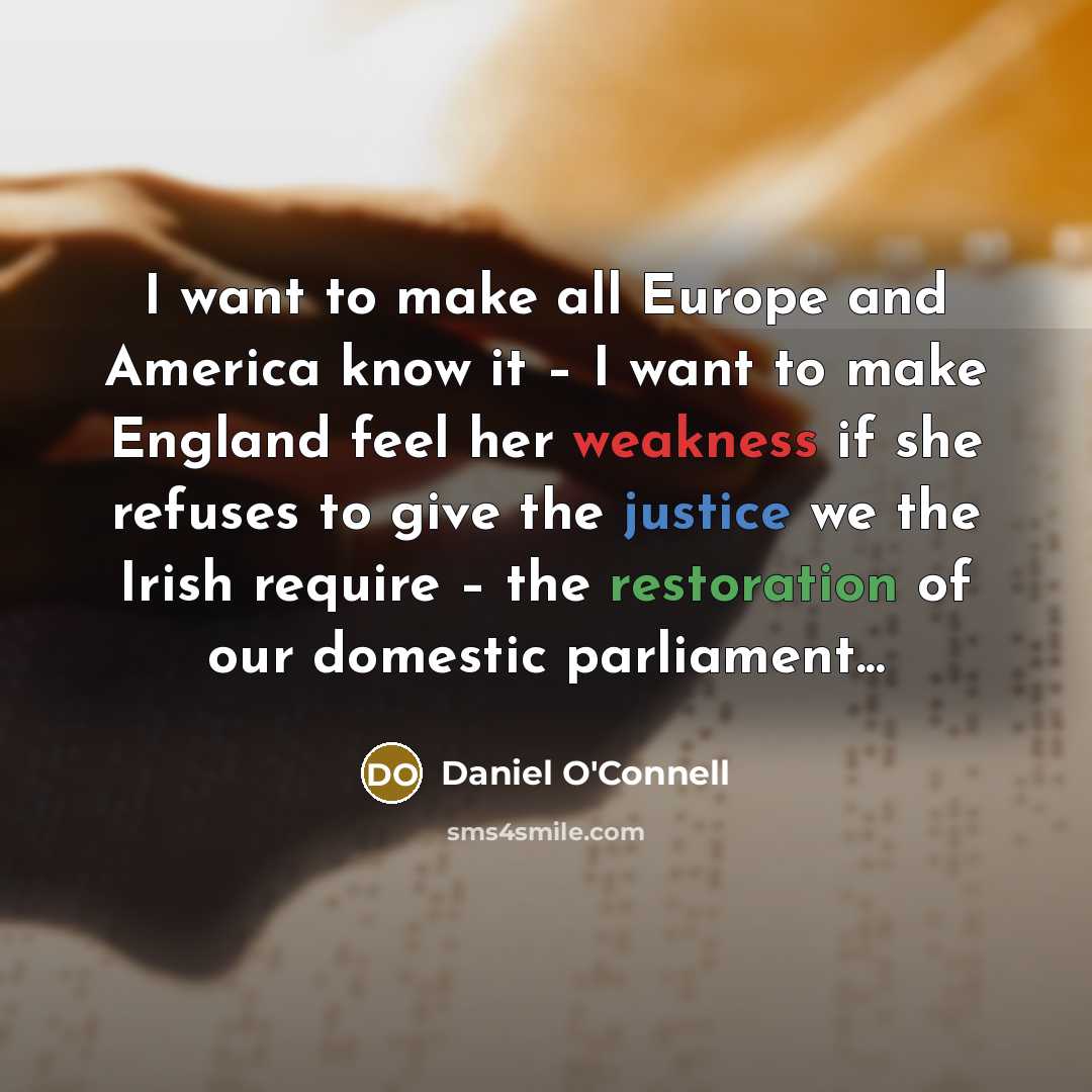 “I want to make all Europe and America know it…” quote by Daniel O'Connell