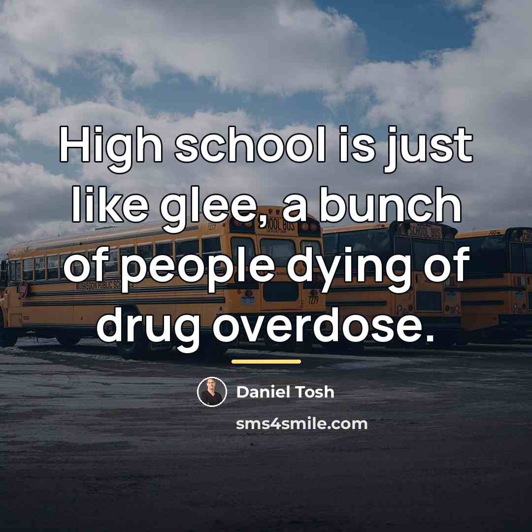 “High school is just like glee, a bunch of people…” quote by Daniel Tosh