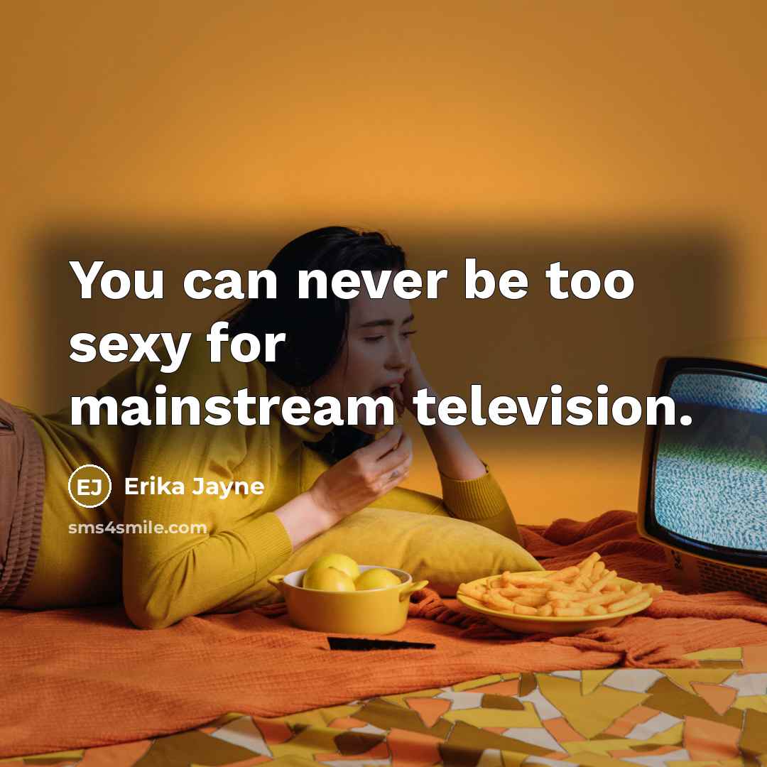 “You can never be too sexy for mainstream television.…” quote by Erika Jayne