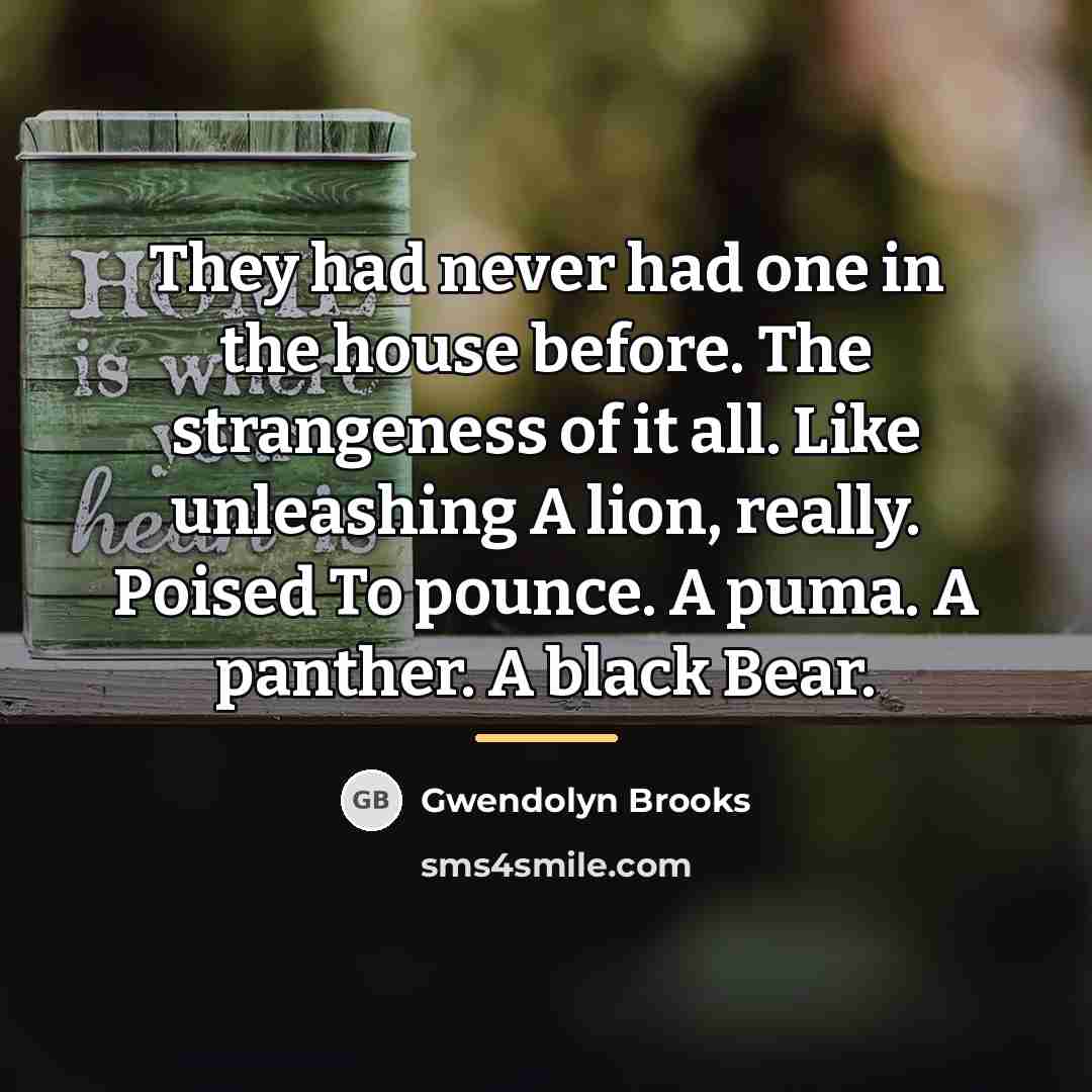 “They had never had one in the house before. The…” quote by Gwendolyn Brooks