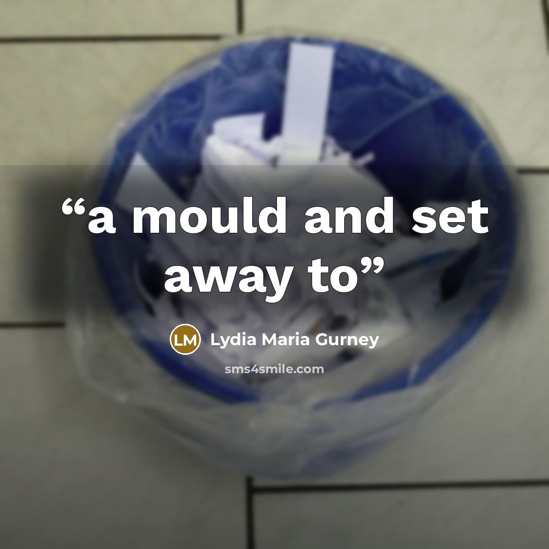 “a mould and set away to” quote by Lydia Maria Gurney