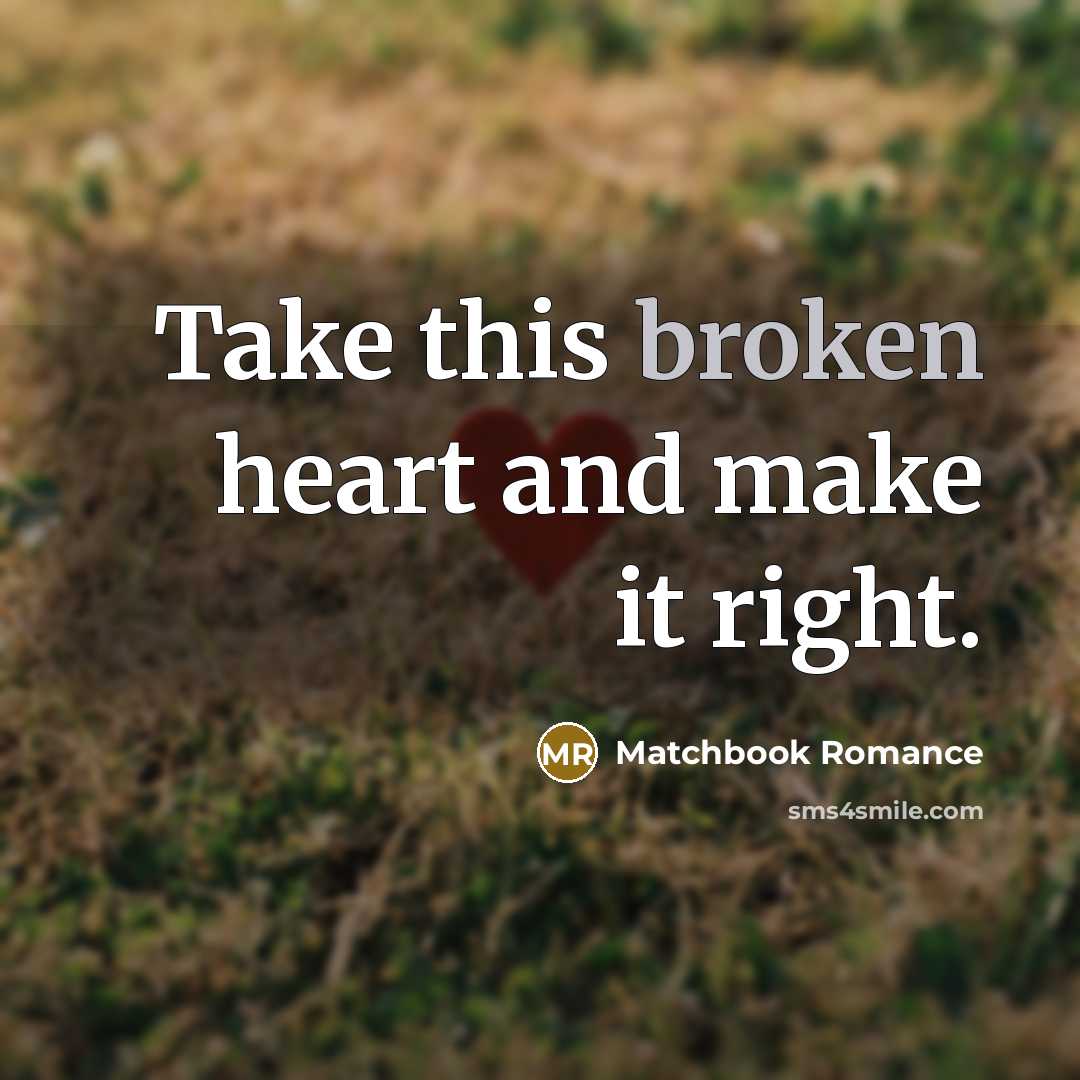 “Take this broken heart and make it right.…” quote by Matchbook Romance