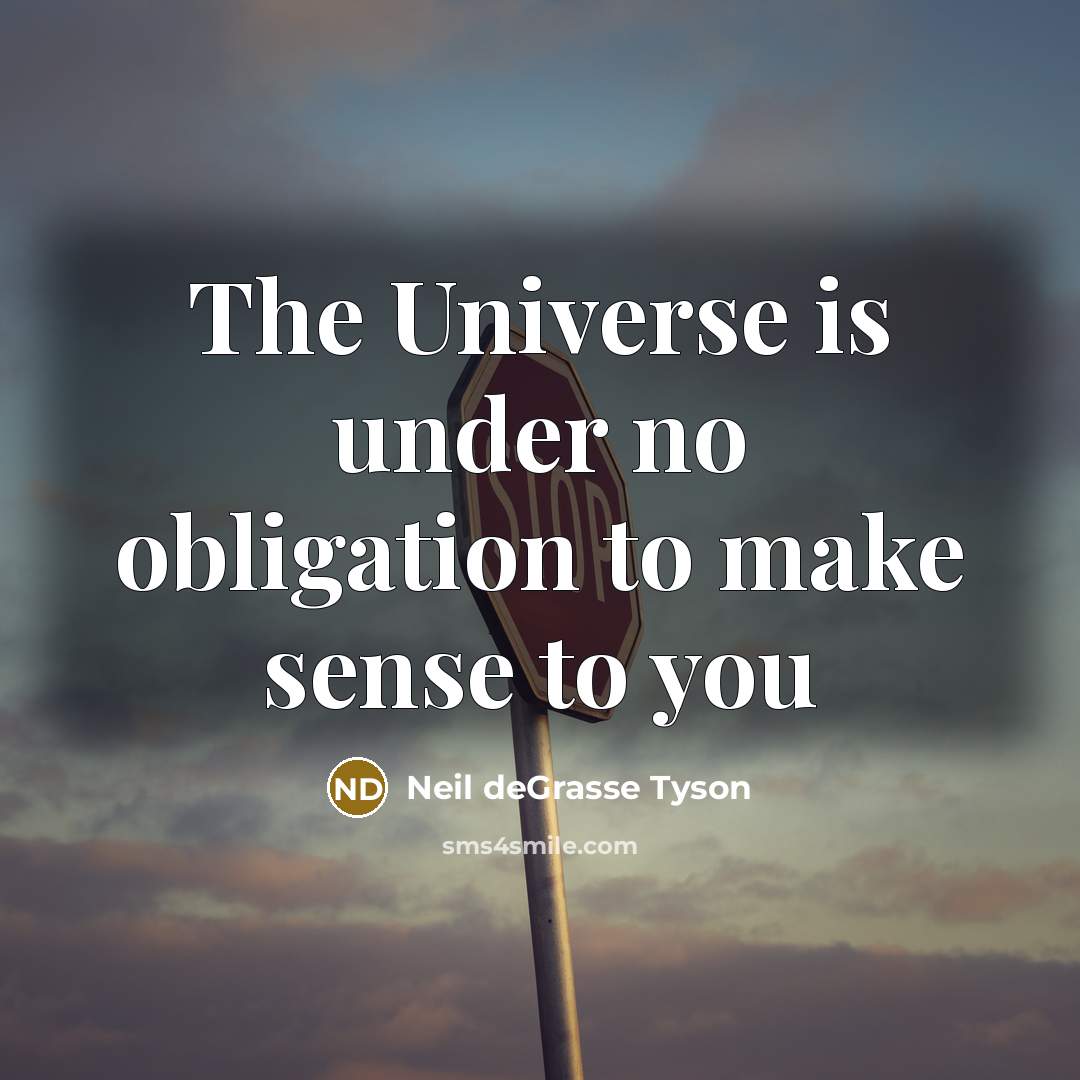 “The Universe is under no obligation to make sense to…” quote by Neil deGrasse Tyson