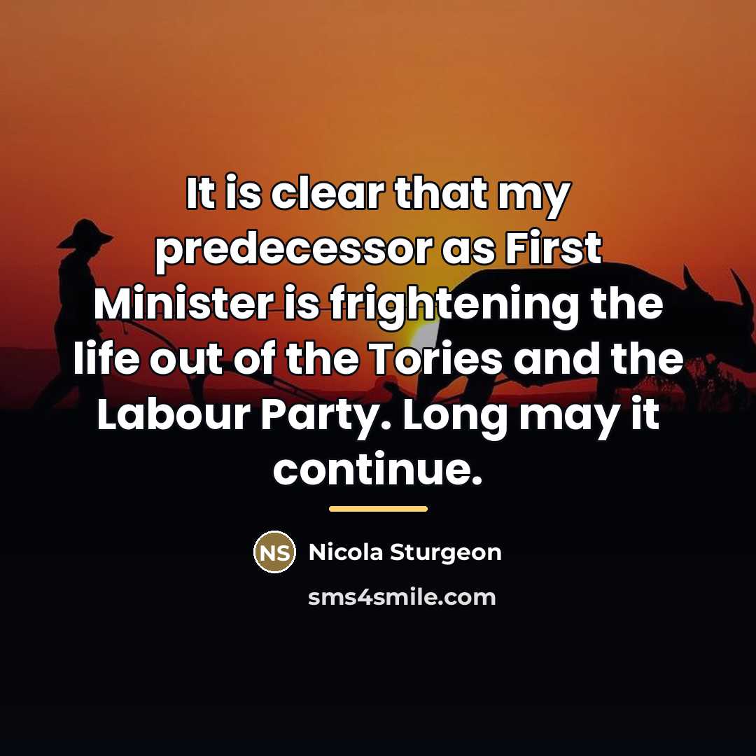 “It is clear that my predecessor as First Minister is…” quote by Nicola Sturgeon