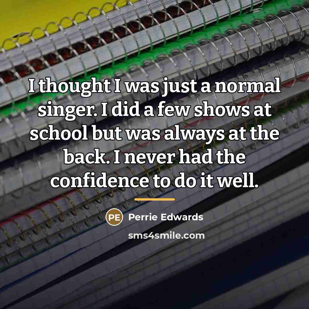 “I thought I was just a normal singer. I did…” quote by Perrie Edwards