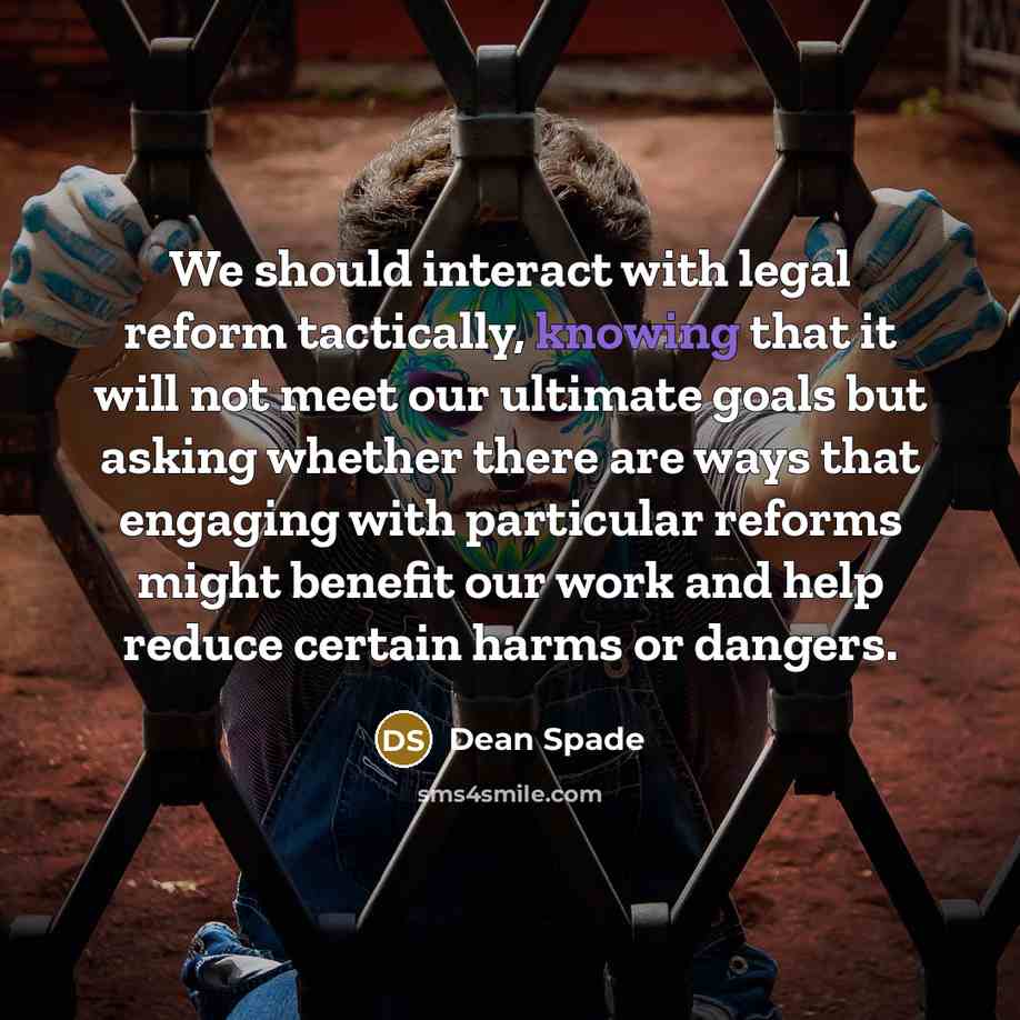 “We should interact with legal reform tactically, knowing that it…” quote by Dean Spade