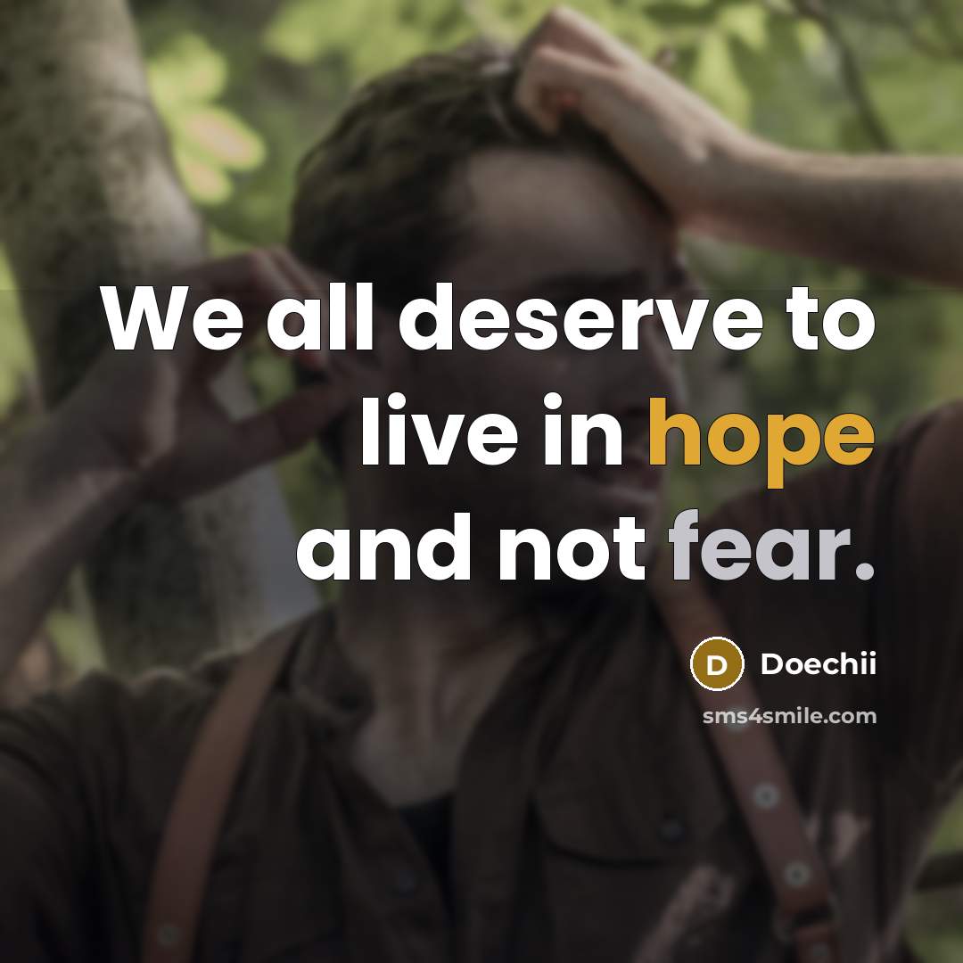 “We all deserve to live in hope and not fear.…” quote by Doechii