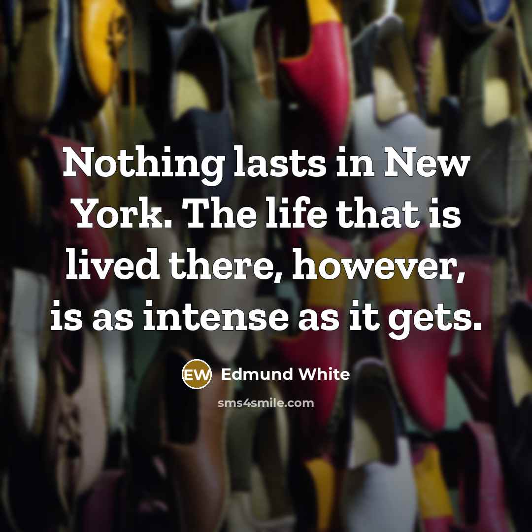 “Nothing lasts in New York. The life that is lived…” quote by Edmund White