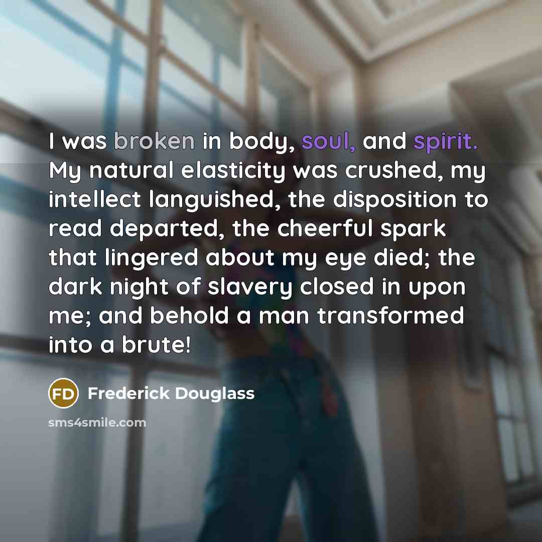 “I was broken in body, soul, and spirit. My natural…” quote by Frederick Douglass