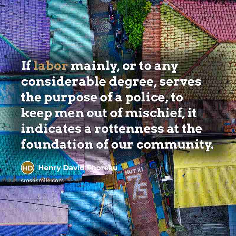 “If labor mainly, or to any considerable degree, serves the…” quote by Henry David Thoreau