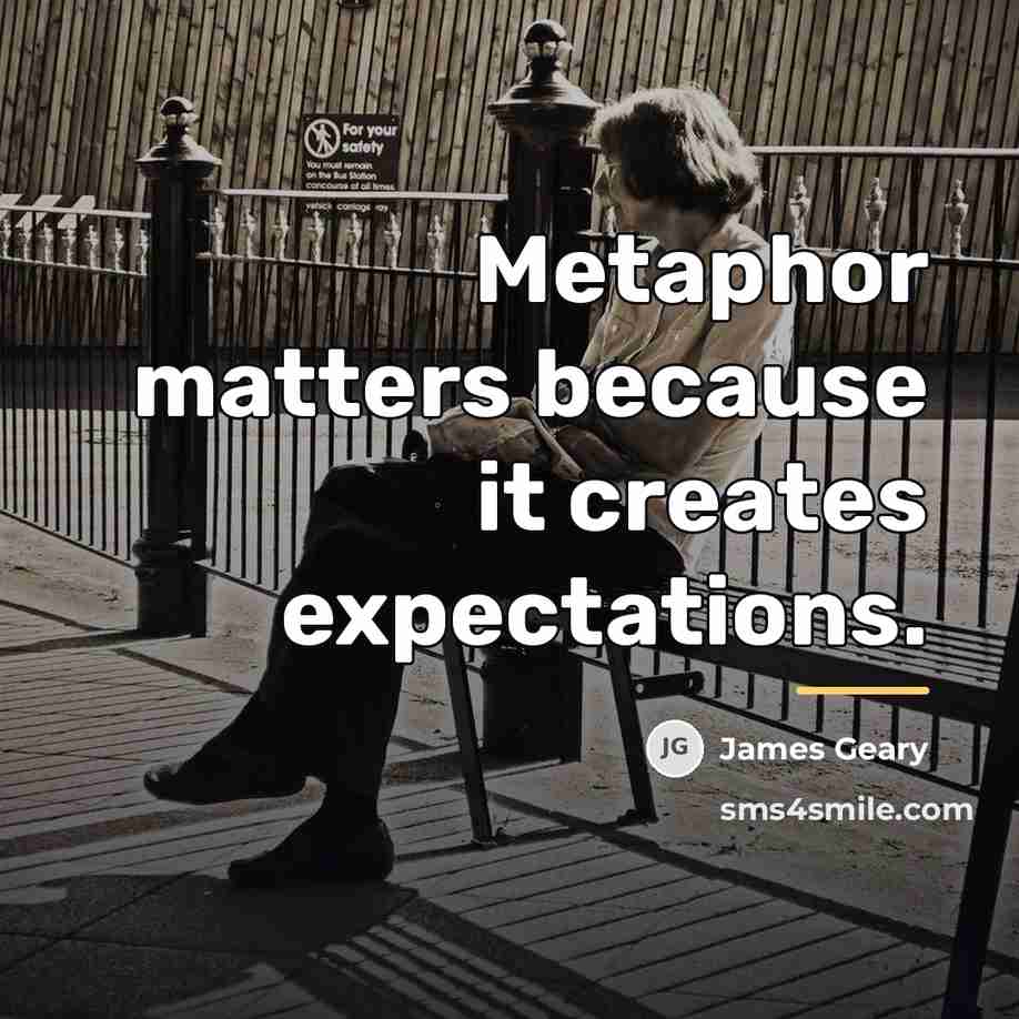 “Metaphor matters because it creates expectations.…” quote by James Geary