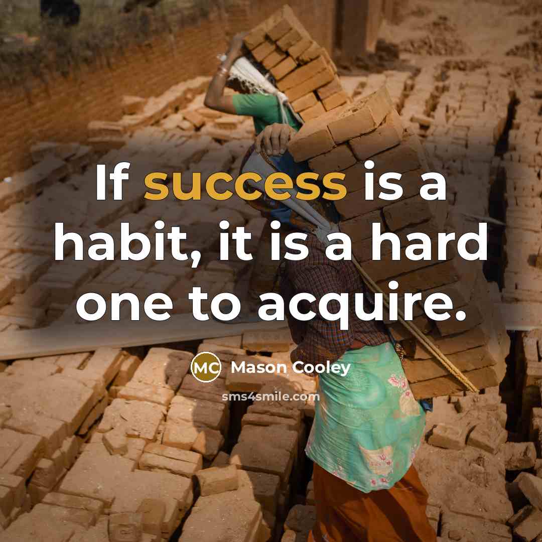 “If success is a habit, it is a hard one…” quote by Mason Cooley