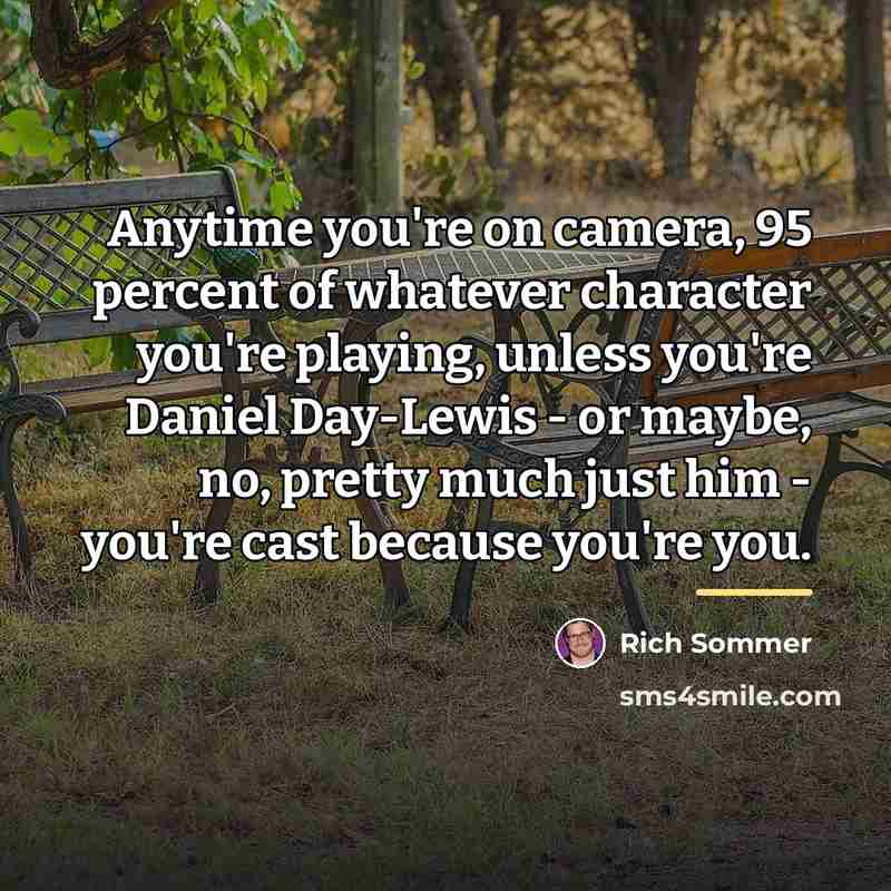 “Anytime you're on camera, 95 percent of whatever character you're…” quote by Rich Sommer