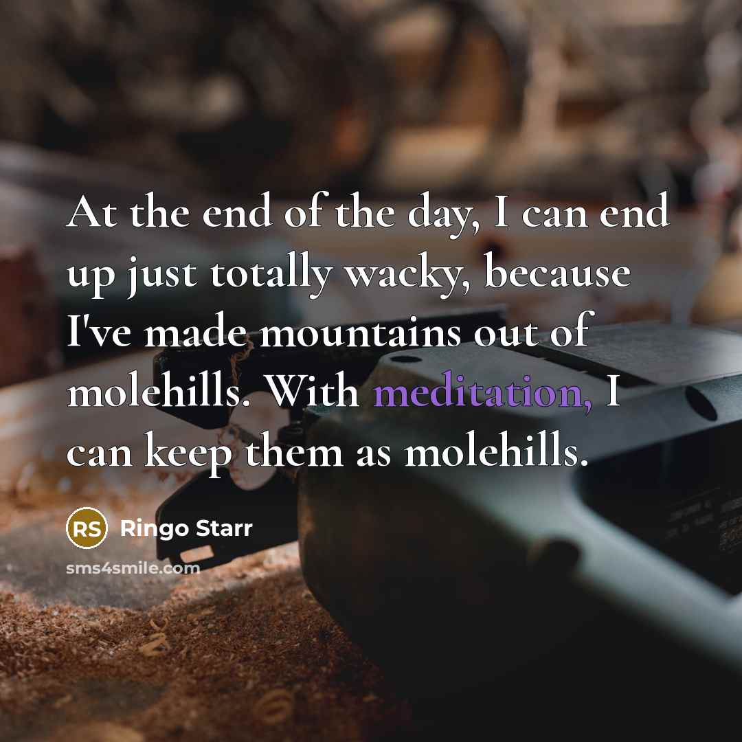 “At the end of the day, I can end up…” quote by Ringo Starr