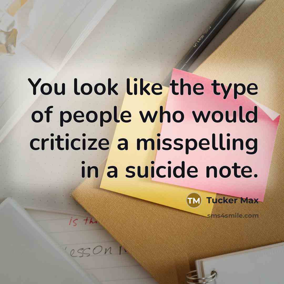 “You look like the type of people who would criticize…” quote by Tucker Max