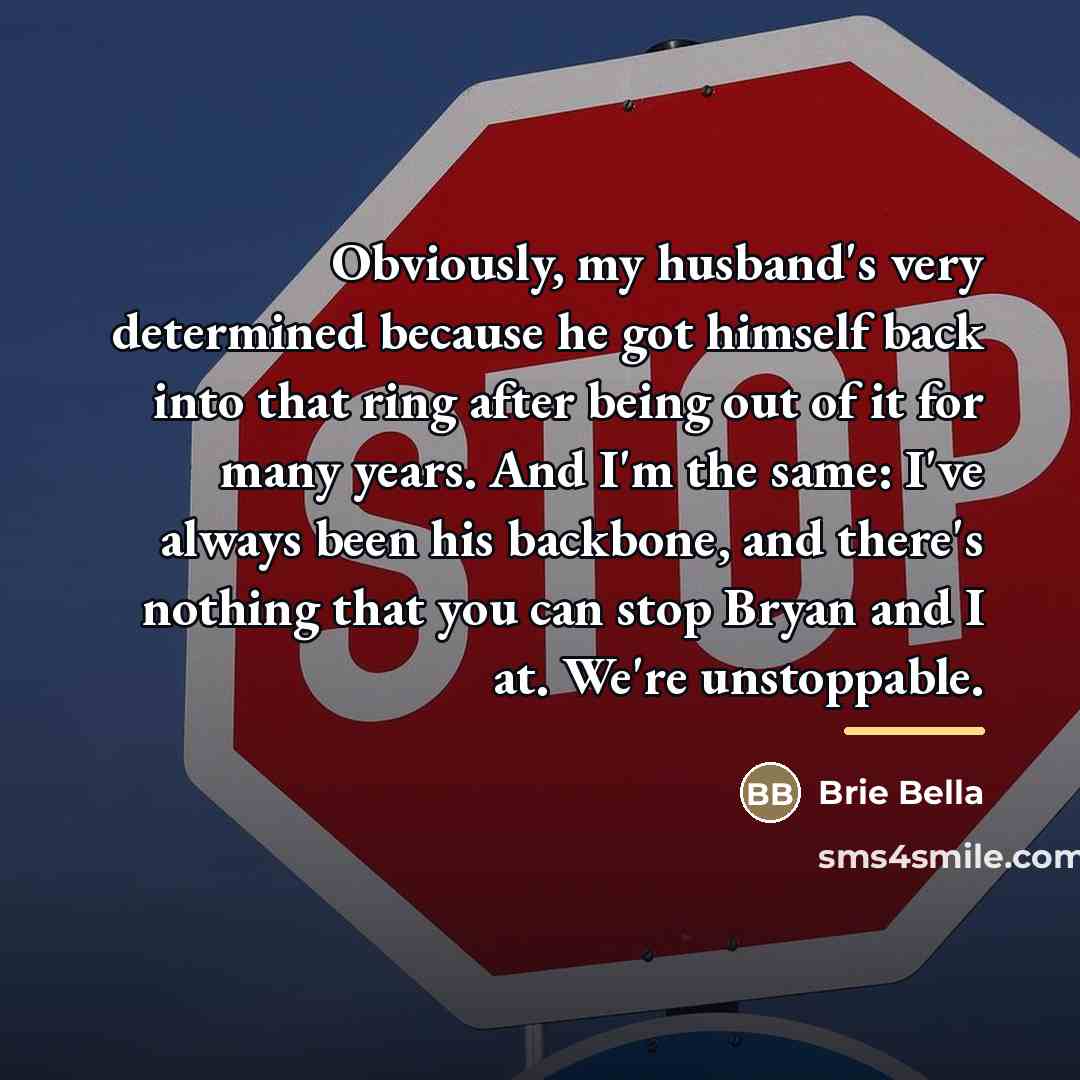 “Obviously, my husband's very determined because he got himself back…” quote by Brie Bella