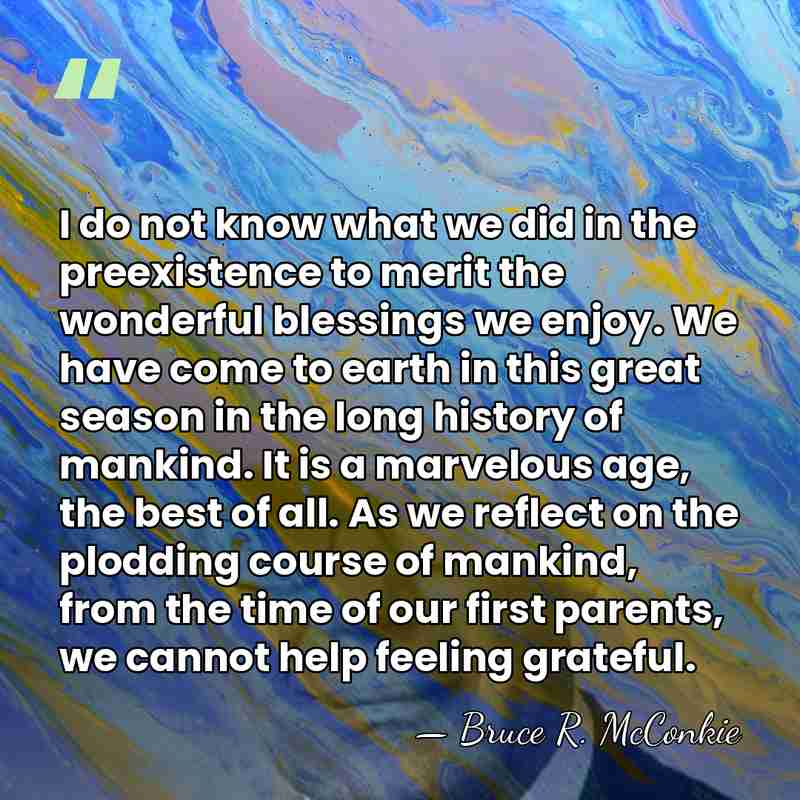 I do not know what we did in the preexistence to merit&hellip; - Bruce R. McConkie
